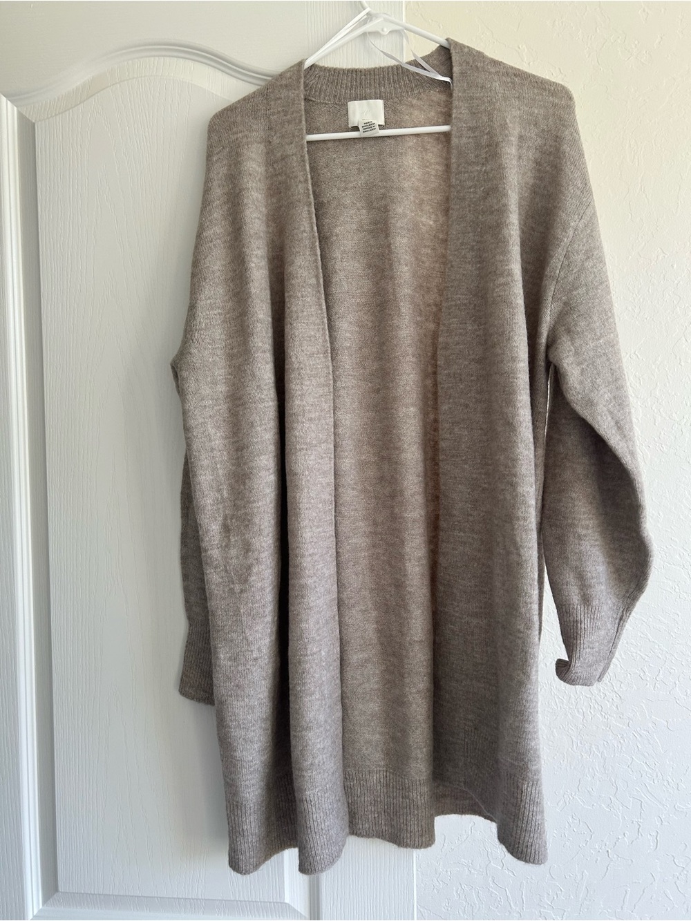 Cozy Open-Front Taupe Women's Sweater Cardigan